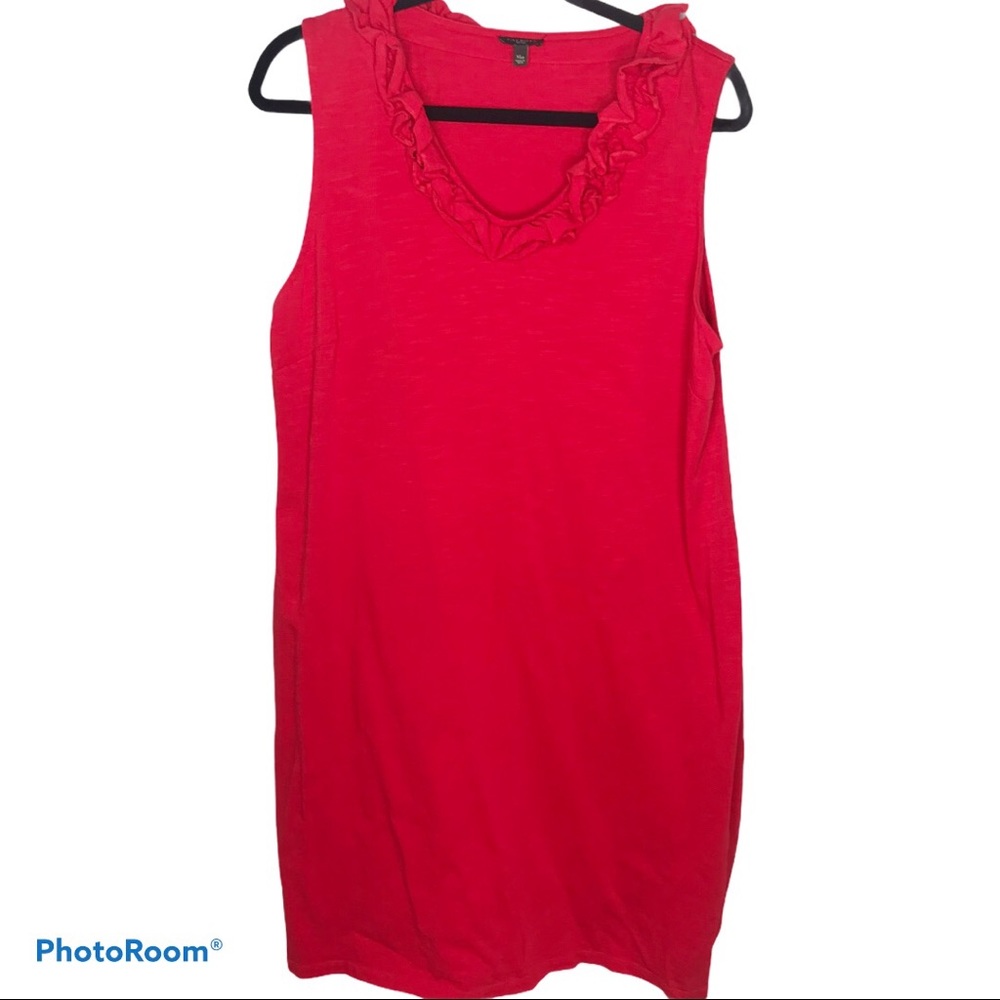 Talbots petites Red Dress ruffle neckline XLp